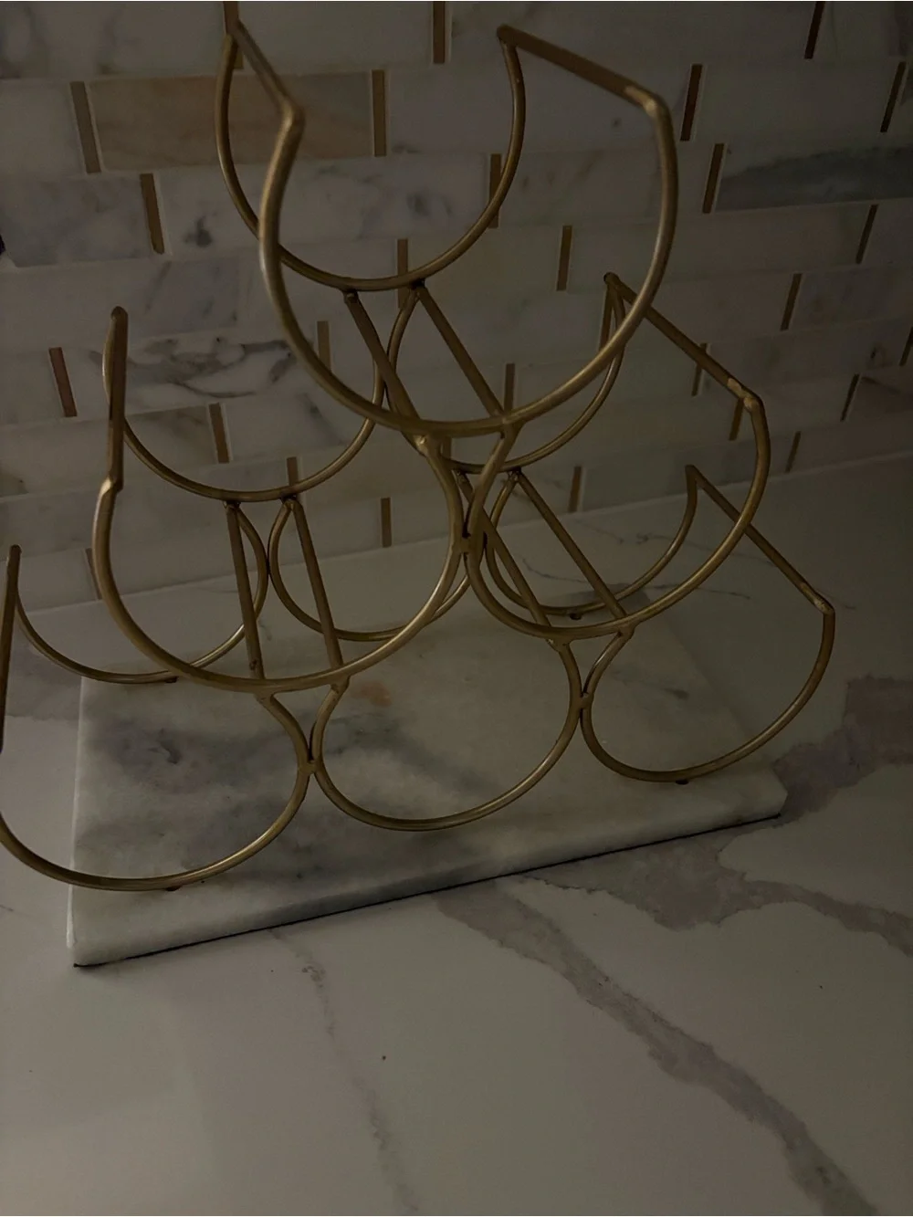 Anthropologie Gold and Marble Wine Rack Large